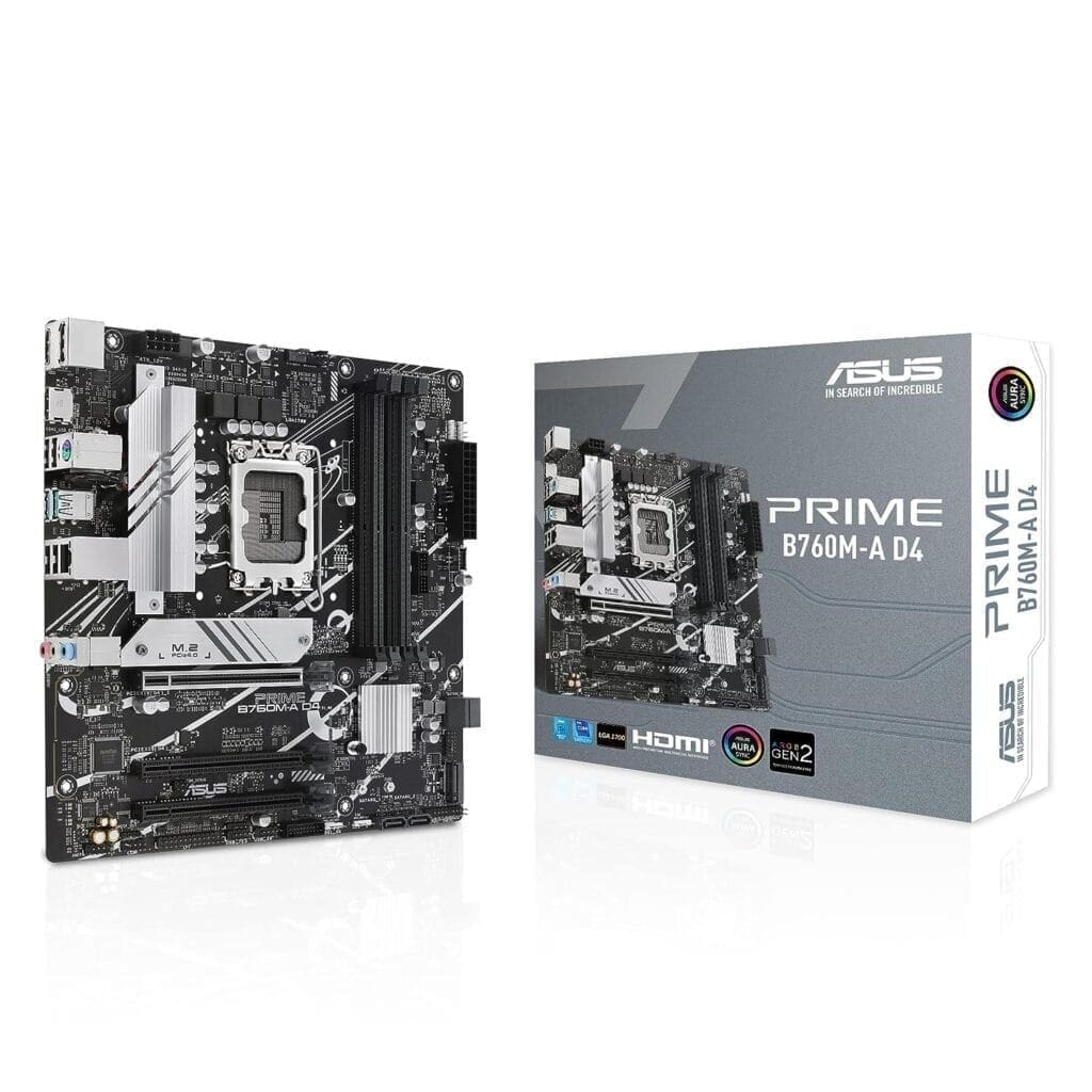 ASUS-PRIME-B760M.jpg ASUS MOTHERBOARD 760 (PRIME B760M A D4) DDR4 (FOR INTEL 12TH | 13TH GEN) - Image 1