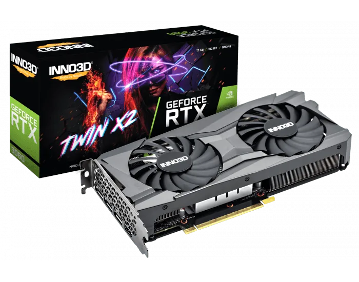 GEOFRCE-INNO3D-3060.png INNO3D RTX 3060 12GB DDR6 GRAPHIC CARD DUAL TWIN - Image 1