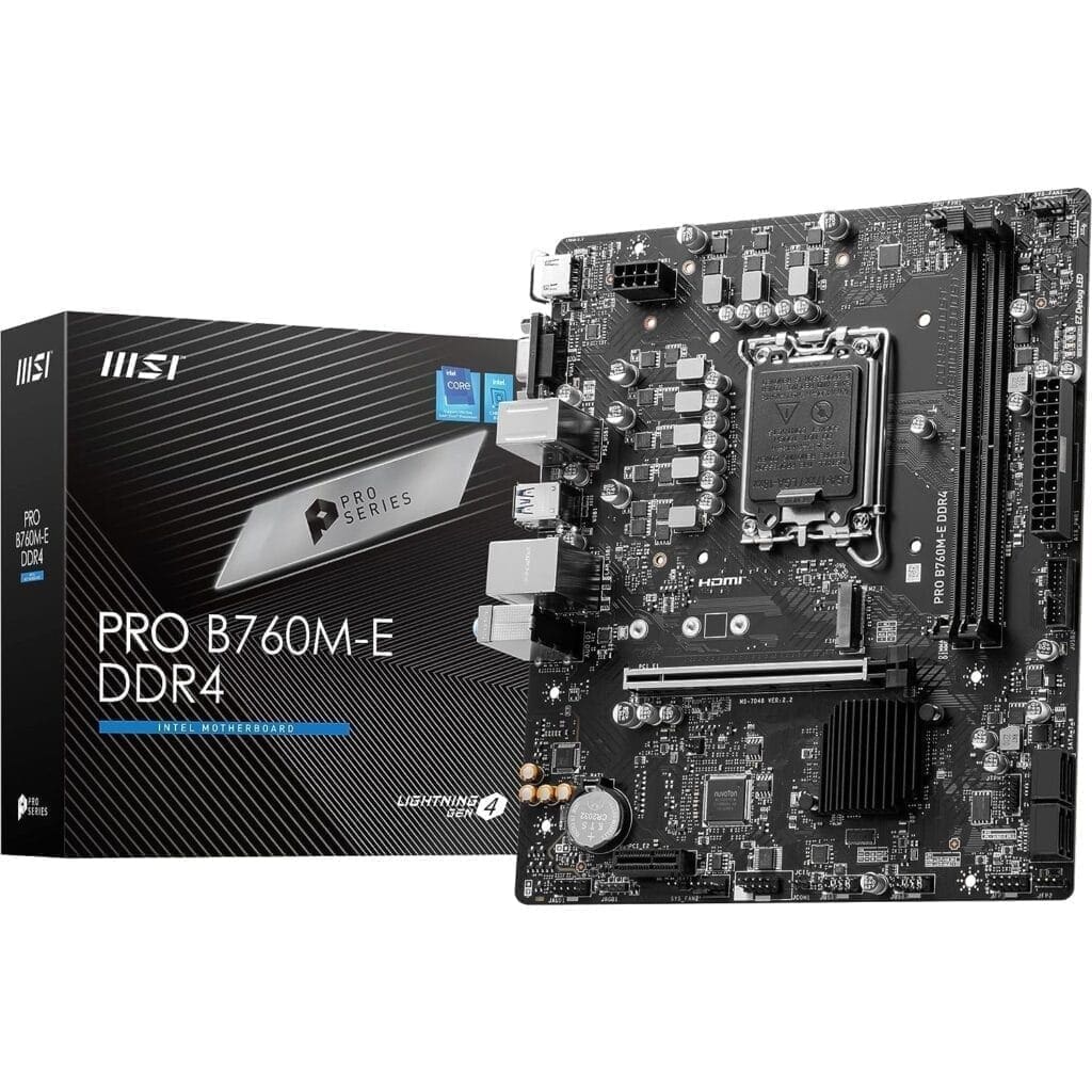 msi-pro-b760m-e-mb.jpg MSI MOTHERBOARD 760 PRO B760M E DDR4 (FOR INTERL 12TH | 13TH GEN) - Image 1