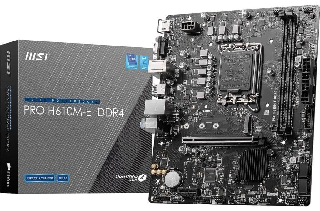 MSI MOTHERBOARD 610 (PRO H610M E DDR4) (FOR INTEL) (FOR INTEL 12TH GEN) - Image 1